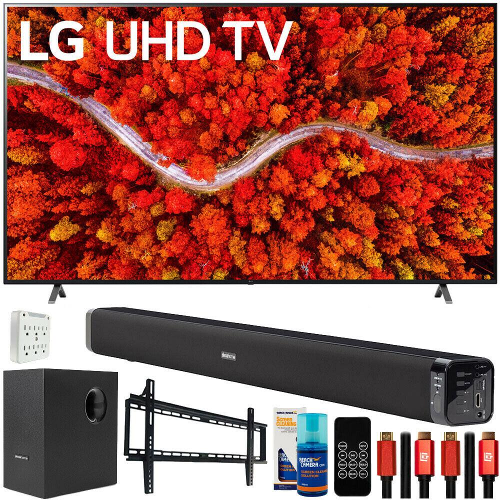lg 86" ai thinq 4k uhd smart tv 2021 w/ deco gear home theater bundle