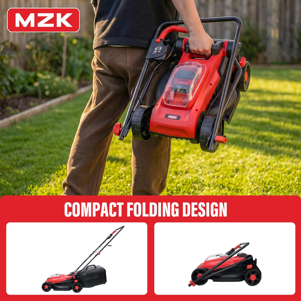 20V 13" Electric Lawn Mower, Brushless Cordless Lawn Mower with 4-Position Height Adjustment, Walk-Behind Push Mowers with 8 Gallon Grass Bag, 2 x 4.0Ah Batteries &amp; Charger Included, LM13B4