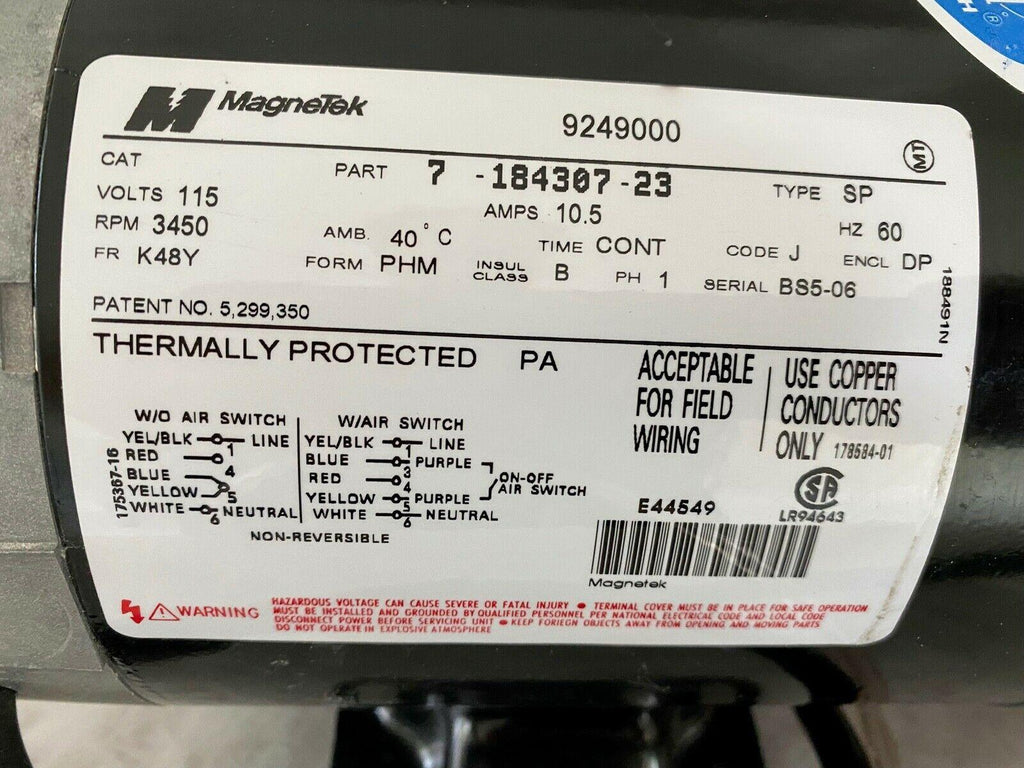 jacuzzi whirlpool pump model 9249000 with damaged switch (see photo)