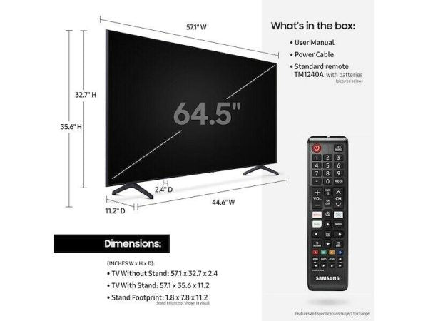 samsung 65″ inch 4k led smart tv 7 series hdr ultra hd *cyber deal* 2-day ship