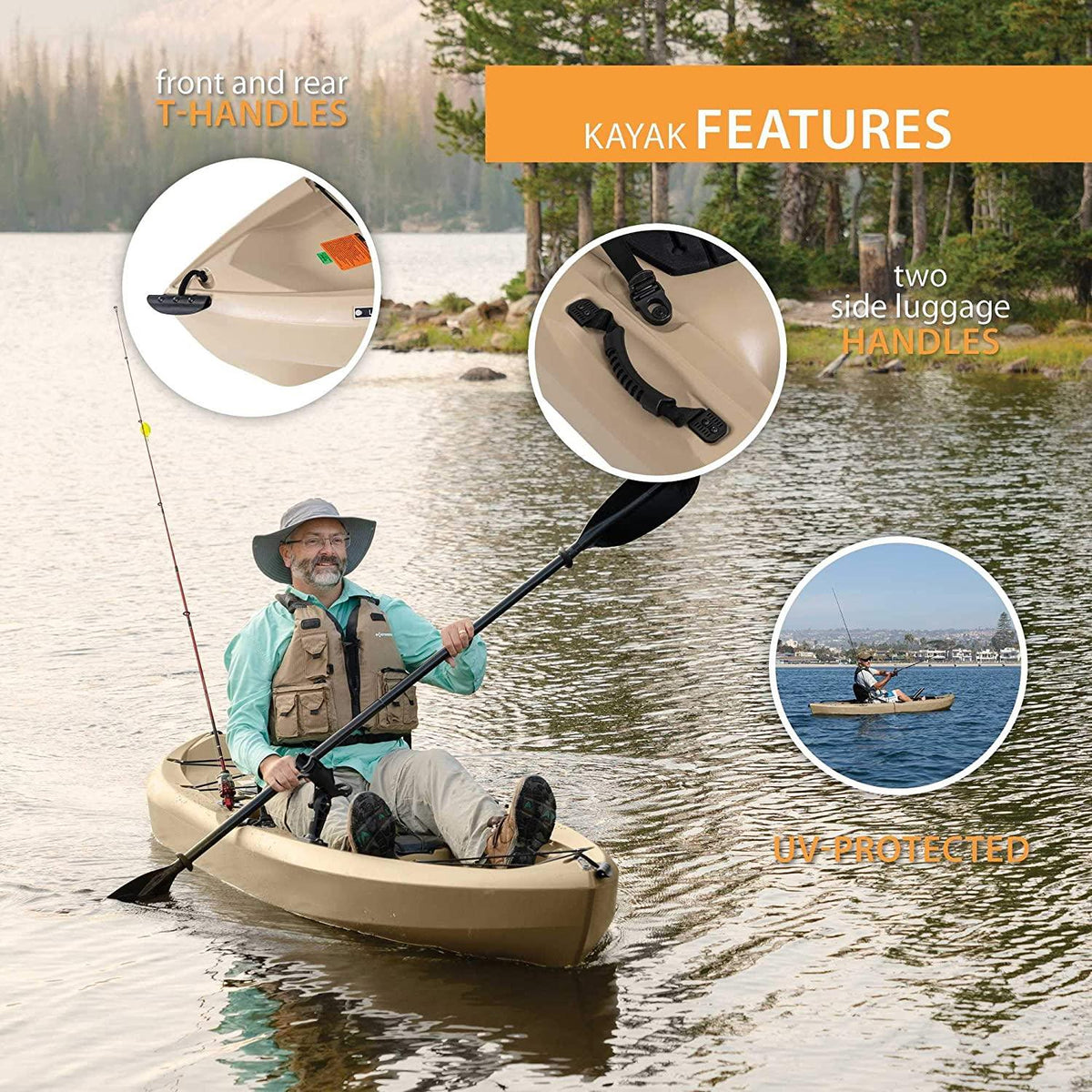 Lifetime 90806 Tamarack Angler 100 Fishing Kayak - 2 Pack (Paddles Included) NO250071