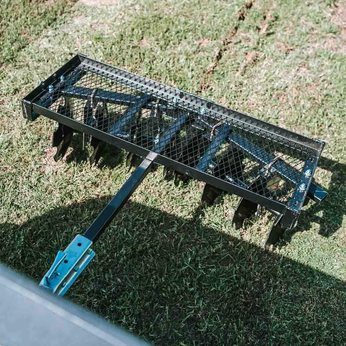 titan distributors inc. 4-ft notched disc harrow attachment pull behind for atv and utv 2-in towball hitch