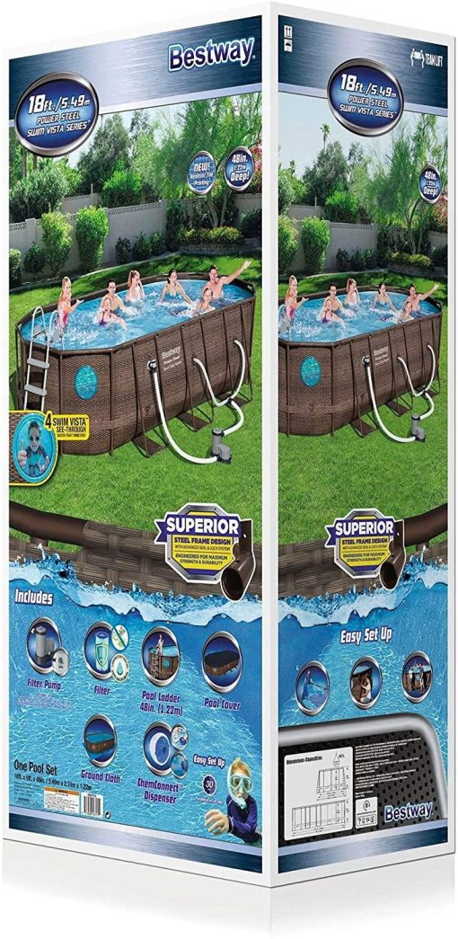 bestway 18ft x 9ft x 48 inch swimming pool set with pump and maintenance kit