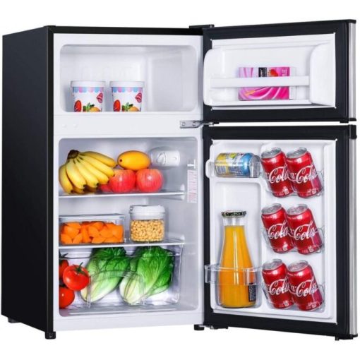 mini fridge with freezer, 3.1 cu.ft small refrigerator, compact refrigerator with led light