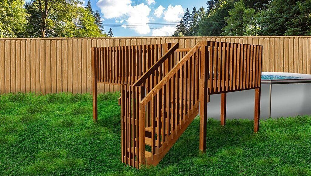 4' x 8' above ground pool deck kit