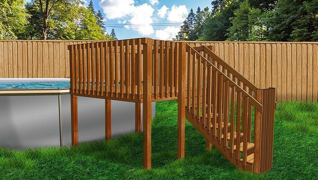 4' x 8' above ground pool deck kit