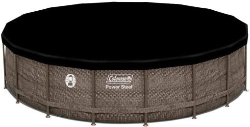 coleman 18′ x 48″ power steel frame above-ground swimming pool set