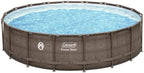 coleman 18′ x 48″ power steel frame above-ground swimming pool set