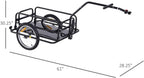 aosom foldable bike cargo trailer cart with hitch, 80lbs capacity, 16in wheels, black