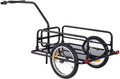 aosom foldable bike cargo trailer cart with hitch, 80lbs capacity, 16in wheels, black