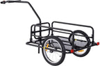 aosom foldable bike cargo trailer cart with hitch, 80lbs capacity, 16in wheels, black