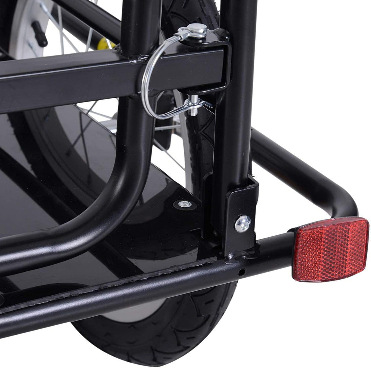 Aosom Foldable Bike Cargo Trailer Cart with Hitch, 80lbs Capacity, 16in Wheels, Black NO250126