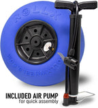 rollx foldable storage wagon beach cart 12 inch balloon wheels - ( pump included ) (blue)