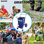 rollx foldable storage wagon beach cart 12 inch balloon wheels - ( pump included ) (blue)