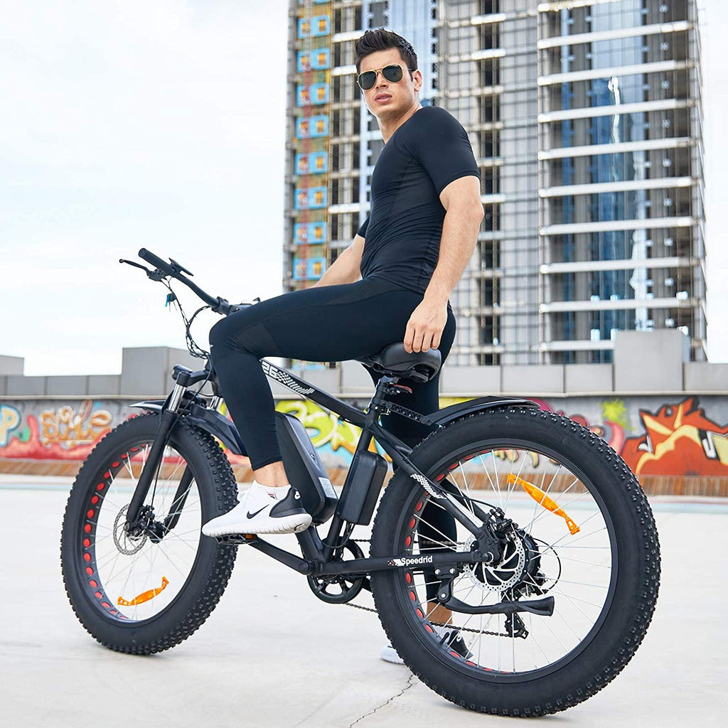 Speedrid Electric Bike 48V 500W Fat Tire Electric Bike Snow Bike 26" 4.0, 48V 10Ah Removable Battery and Professional 7 Speed NO250140