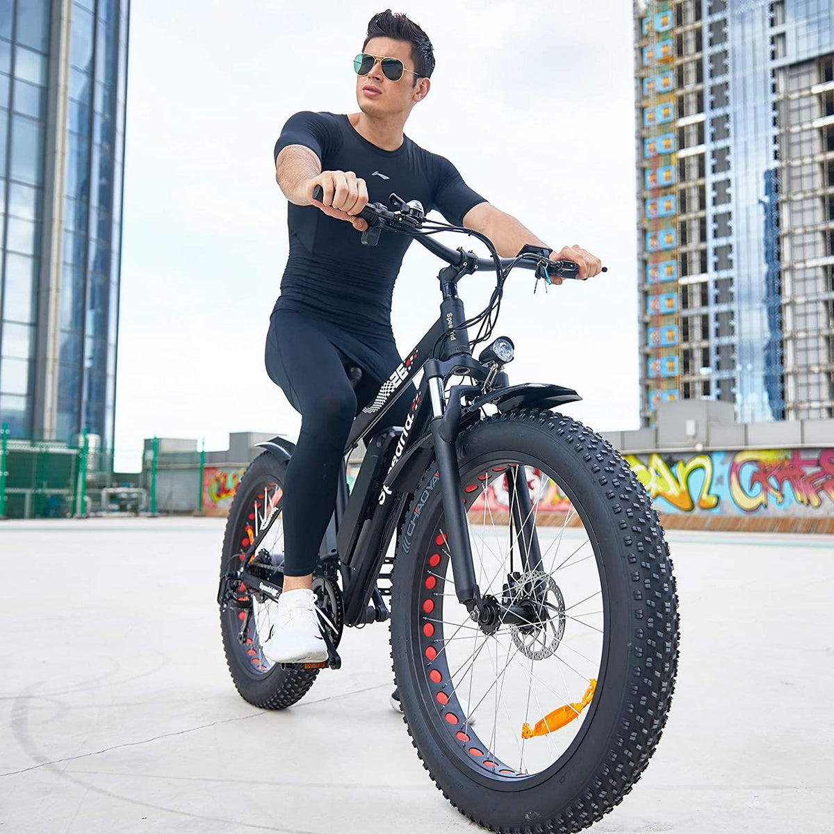 Speedrid Electric Bike 48V 500W Fat Tire Electric Bike Snow Bike 26" 4.0, 48V 10Ah Removable Battery and Professional 7 Speed NO250140