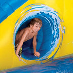BANZAI Pipeline Twist Kids Inflatable Outdoor Backyard Water Pool Aqua Splash Park and Slides with Climbing Wall, Water Cannons, &amp; Clubhouse, Ages 5+ NO250152