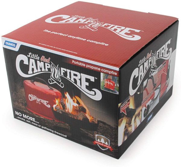 Camco 58031 Little Red Campfire Compact Outdoor Portable Tabletop Propane Heater Fire Pit Bowl for Camping, Tailgating, and Patios, 11.25 Inch NO250158