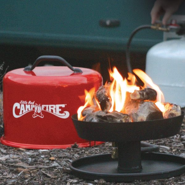 Camco 58031 Little Red Campfire Compact Outdoor Portable Tabletop Propane Heater Fire Pit Bowl for Camping, Tailgating, and Patios, 11.25 Inch NO250158