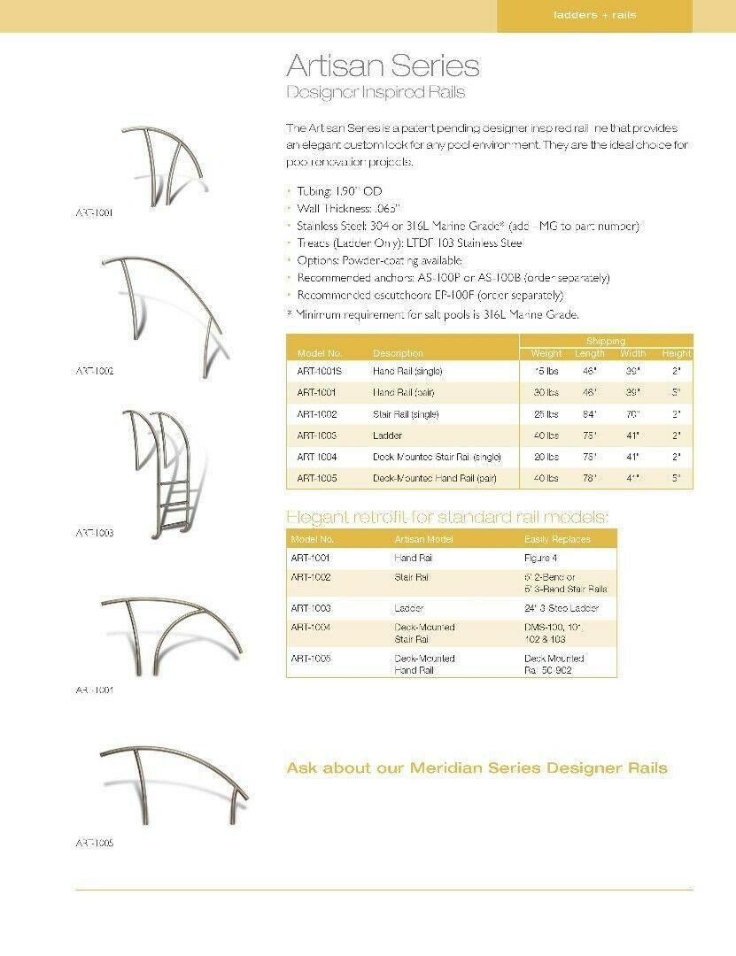 Single Pool Handrail SR Smith Artisan Designer Series (ART-1004) NO250161