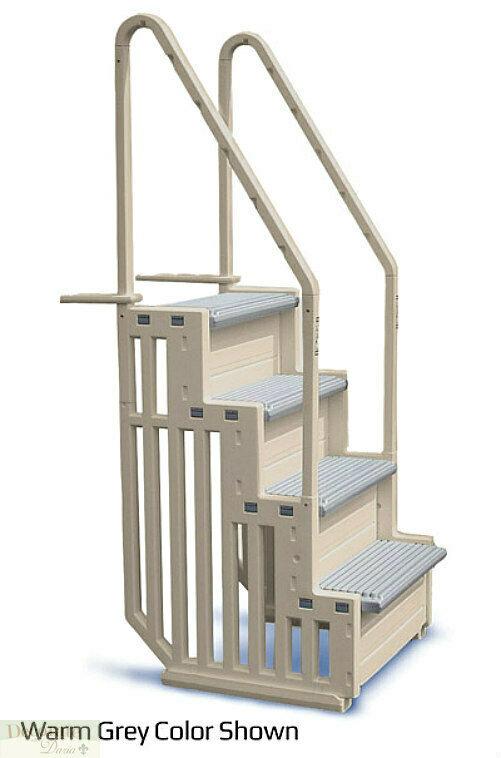 POOL ENTRY STEPS + OUTSIDE LADDER Above Ground Confer Fit 48" - 58" Handrails NO250172