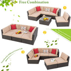 Brown 6 Piece Small Patio Set