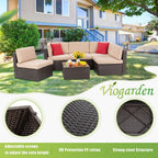 Brown 6 Piece Small Patio Set