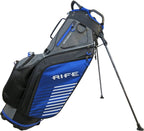 Rife Golf Blue Black Gray Stand Bag Light Weight Dobby Nylon with 9 inch, 7-Way Friendly Separator Top, Front Position Putter Compartment