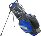Rife Golf Blue Black Gray Stand Bag Light Weight Dobby Nylon with 9 inch, 7-Way Friendly Separator Top, Front Position Putter Compartment