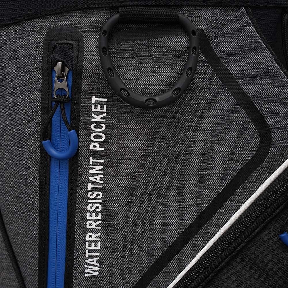 Rife Golf Blue Black Gray Stand Bag Light Weight Dobby Nylon with 9 inch, 7-Way Friendly Separator Top, Front Position Putter Compartment