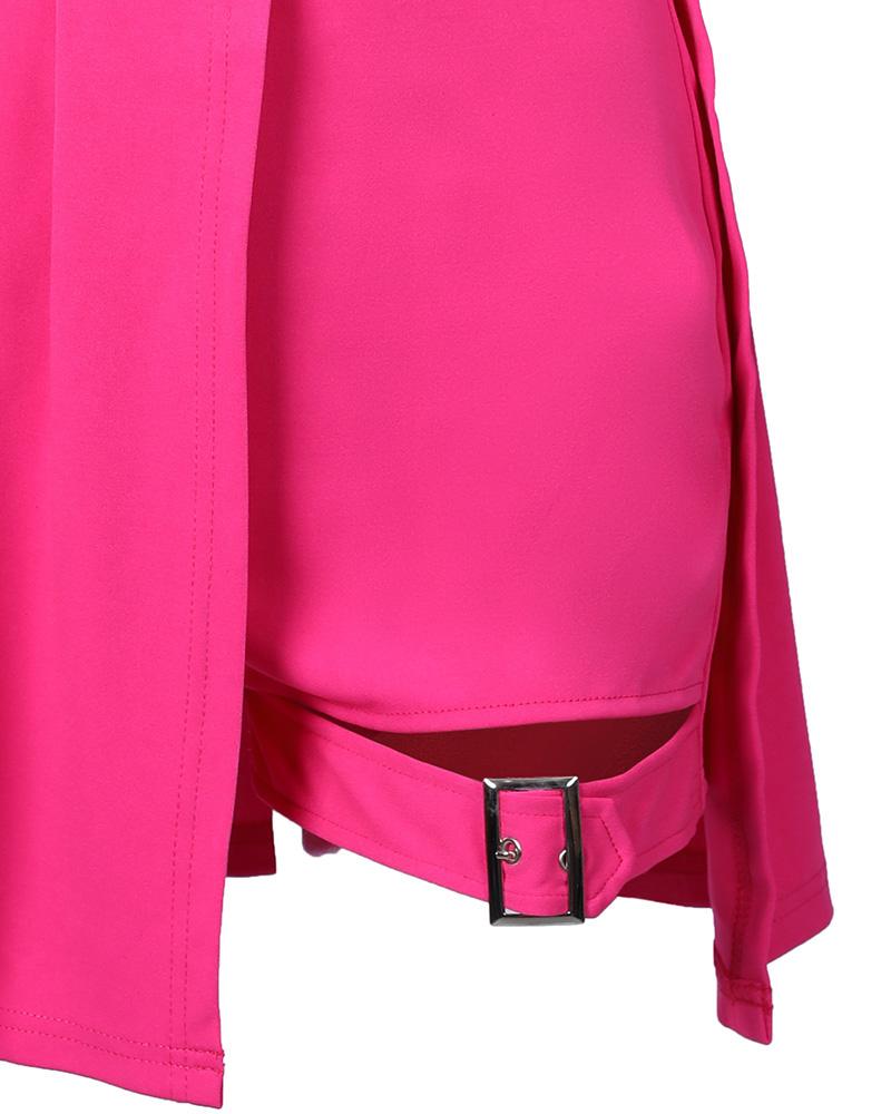 mock neck sleeveless crop top &amp; skirt set