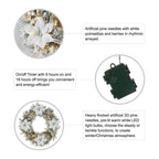 2PK 9 ft. Pre-Lit Artificial Christmas Garland and 24 in. D Snow Flocked Greenery Pine Poinsettia Christmas Wreath Set