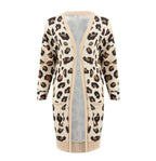 Women's Clothing - Collarless Flap Pocket Leopard Printed Outerwear