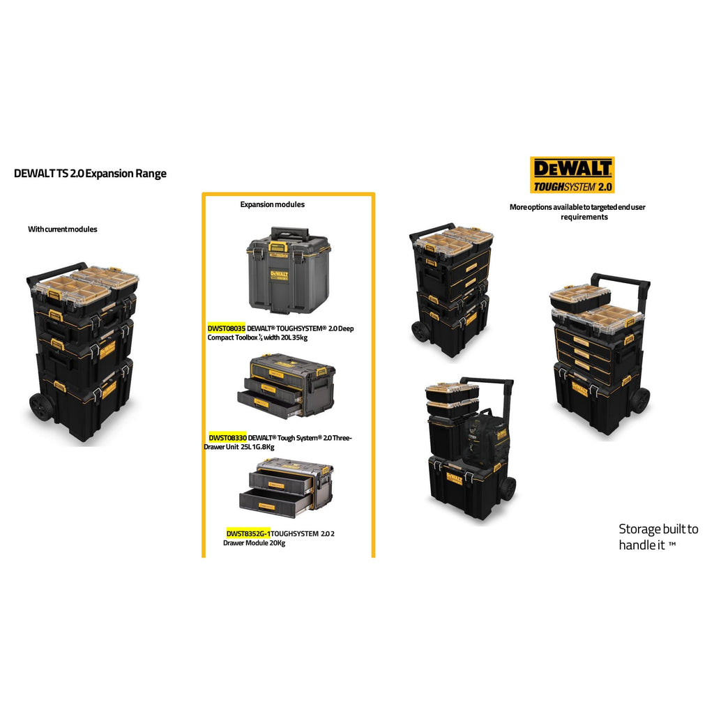 TOUGHSYSTEM 2.0 Tool Organizer and Stora3 Drawer Unit (DWST08330)
