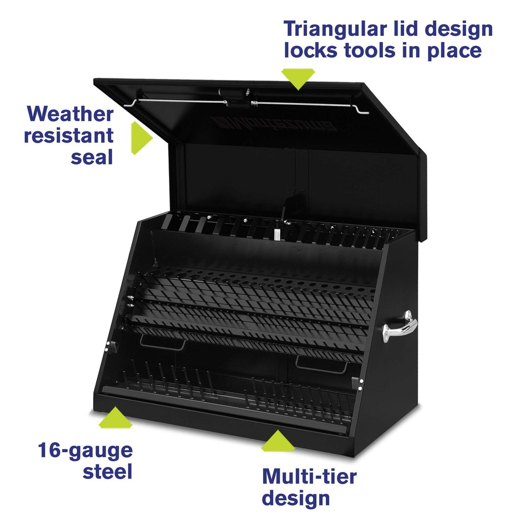– LA400B – 30-Inch Portable  Toolbox – Multi-Tier  – 16-GauConstruction – SAE and Metric Tool Chest – Weather-Resistant Toolbox – Lock and Latching System