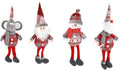 ZMDZA 4PS Merry Christmas Decorations for Home Happy Year Red Gray Series Long Leg Santa Snowman Doll Pendant