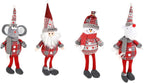 ZMDZA 4PS Merry Christmas Decorations for Home Happy Year Red Gray Series Long Leg Santa Snowman Doll Pendant