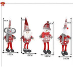 ZMDZA 4PS Merry Christmas Decorations for Home Happy Year Red Gray Series Long Leg Santa Snowman Doll Pendant