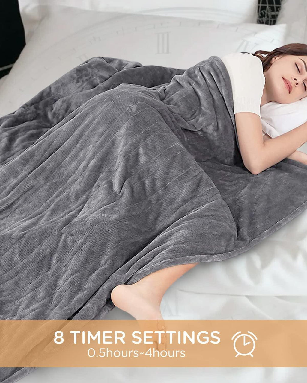 Heated Throw Blankets,  Electric Blanket 50'' x 60'' with 6 Heating Levels  8 Timer Settings Auto-Off, Super Cozy Flannel Fast Heating  Machine Washable Weighted Blanket for Home Use