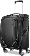 Zoom Turbo Softside Expandable Spinner Wheel Luggage, Black, Carry-On 20-Inch