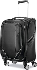 Zoom Turbo Softside Expandable Spinner Wheel Luggage, Black, Carry-On 20-Inch