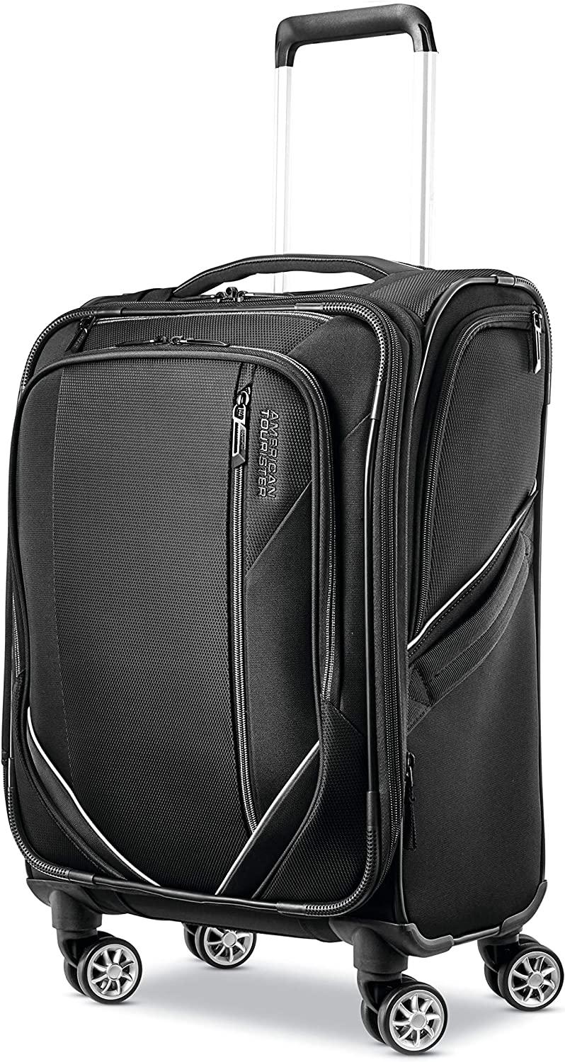 Zoom Turbo Softside Expandable Spinner Wheel Luggage, Black, Carry-On 20-Inch