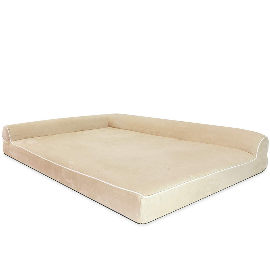 Kundu - Orthopedic Memory Foam Dog Bed with L-Shaped Pillow &amp; Waterproof Liner &amp; Anti-Slip Bottom
