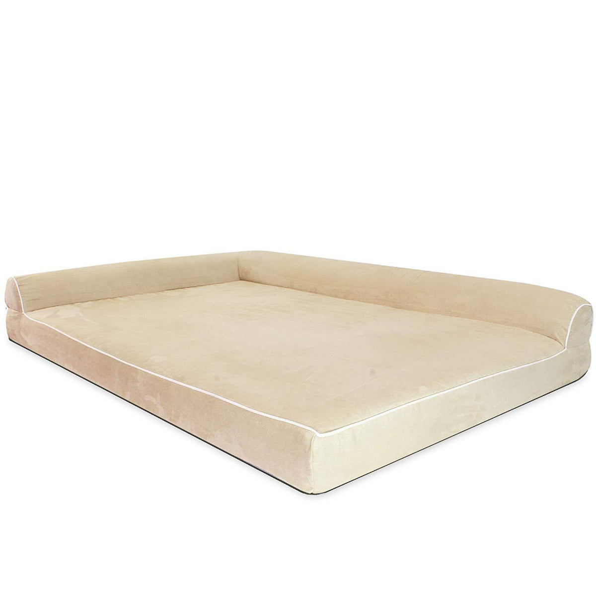Kundu - Orthopedic Memory Foam Dog Bed with L-Shaped Pillow &amp; Waterproof Liner &amp; Anti-Slip Bottom