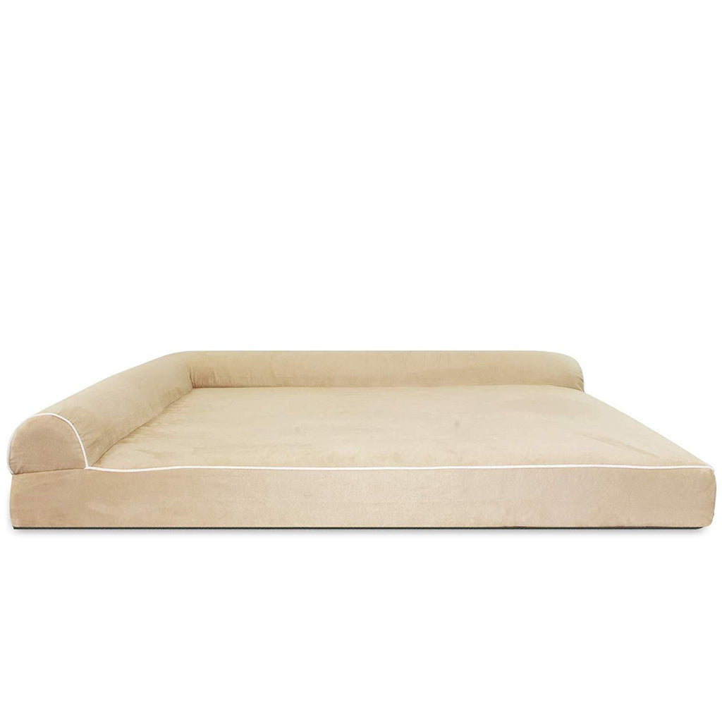 Kundu - Orthopedic Memory Foam Dog Bed with L-Shaped Pillow &amp; Waterproof Liner &amp; Anti-Slip Bottom