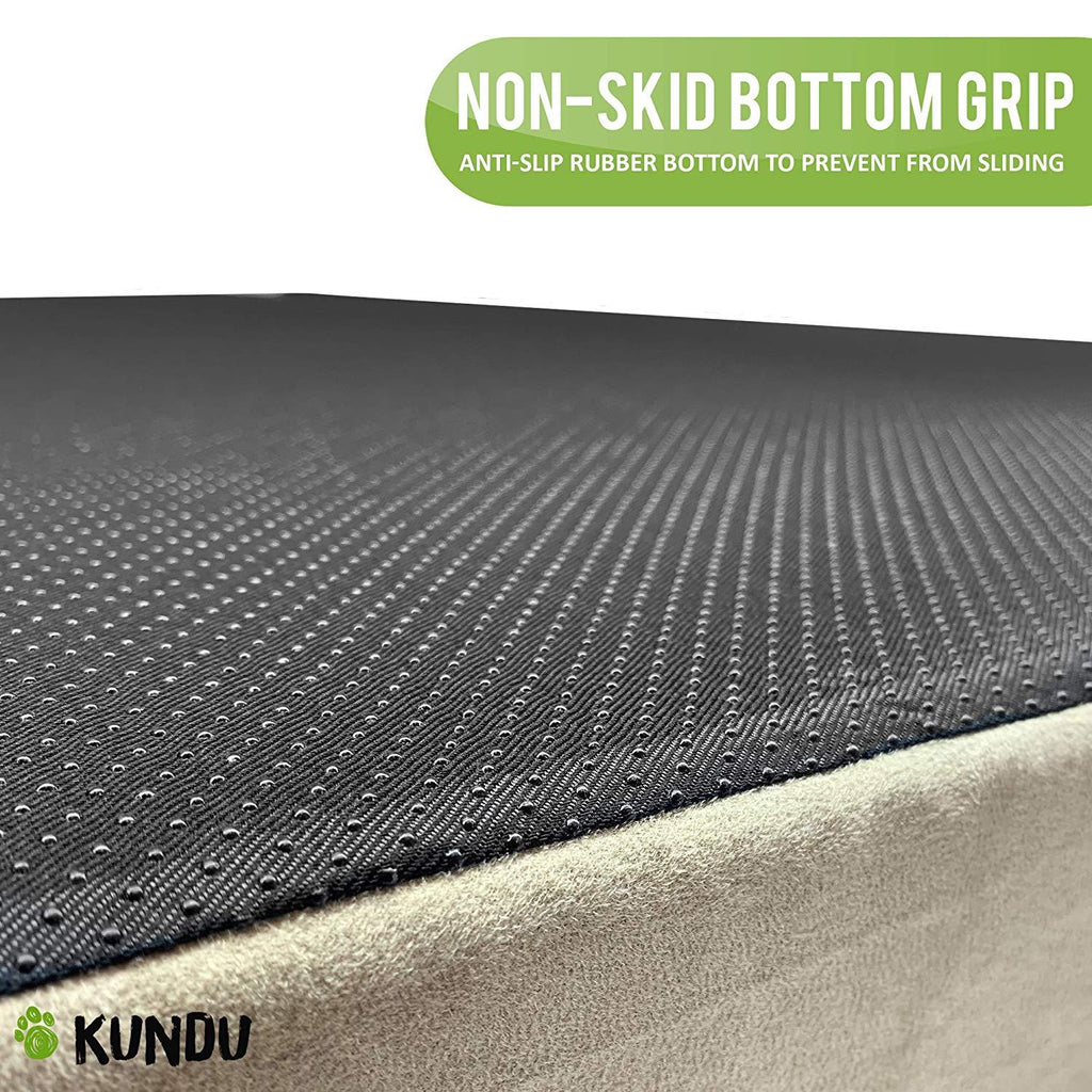 Kundu - Orthopedic Memory Foam Dog Bed with L-Shaped Pillow &amp; Waterproof Liner &amp; Anti-Slip Bottom