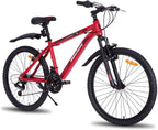 Huntaway 24 Inch Aluminium Frame Kids Mountain Bike,  21 Speeds Bike for Youth Red