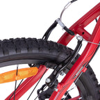 Huntaway 24 Inch Aluminium Frame Kids Mountain Bike,  21 Speeds Bike for Youth Red