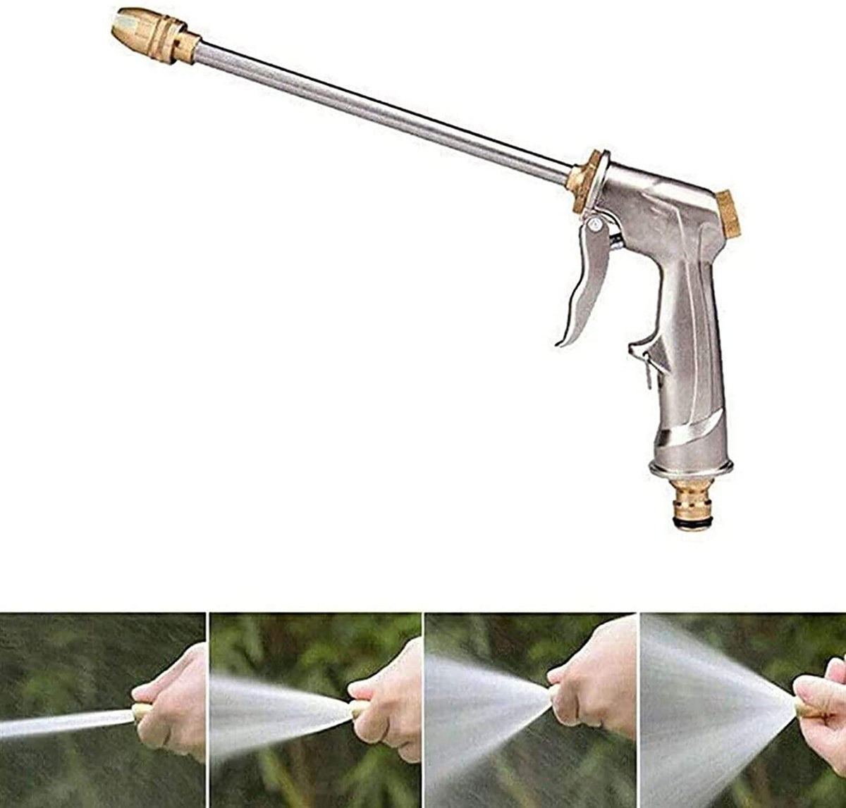 HMBB Garden Hose Nozzles, Upgraded Portable Expandable Water Hose Garden Watering Gun High Pressure Water Gun Nozzle and Hose Combination Kit Multi-Function for Car Wash Irrigation System