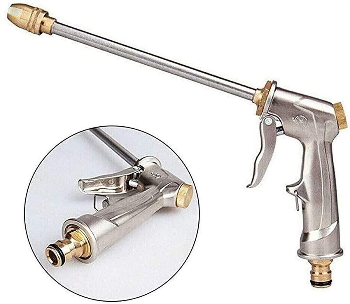 HMBB Garden Hose Nozzles, Upgraded Portable Expandable Water Hose Garden Watering Gun High Pressure Water Gun Nozzle and Hose Combination Kit Multi-Function for Car Wash Irrigation System